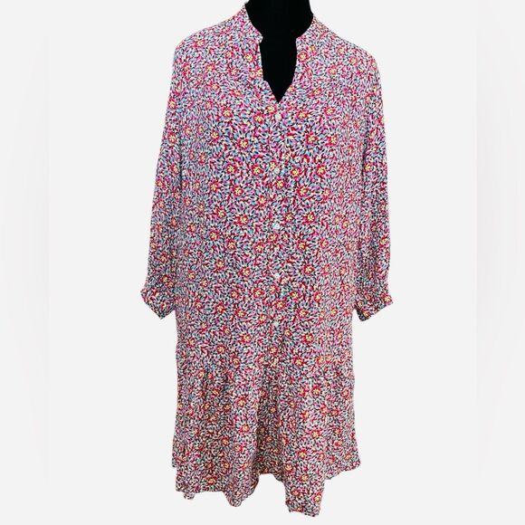 Anna Kay Pauline Dress Size 10 Viscose Confetti Floral Button Up French - Picture 1 of 6